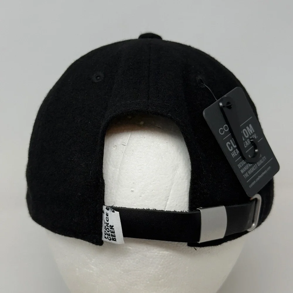 NWT Fort George Beer Black Fort Cap Hat Coal Custom Headwear Division Wool Blend